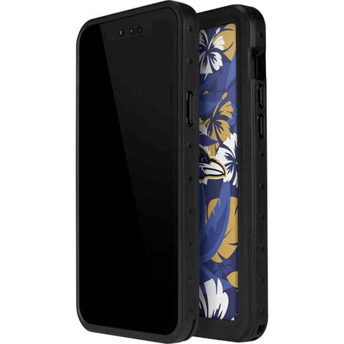 NFL Baltimore Ravens Tropical Print iPhone 15 Plus Waterproof Case